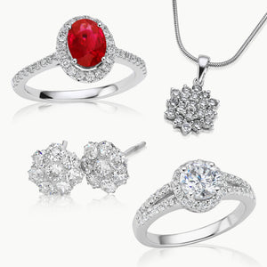 Holiday gift ideas: gemstone ring, earrings, necklace, diamond ring