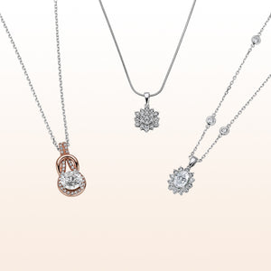 Three lab diamond necklaces